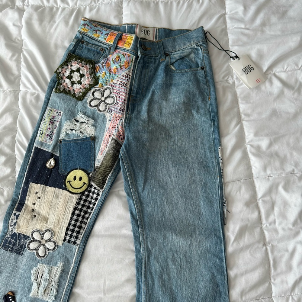 Bdg Patchwork Flare Jeans - Blue Multi - image 4